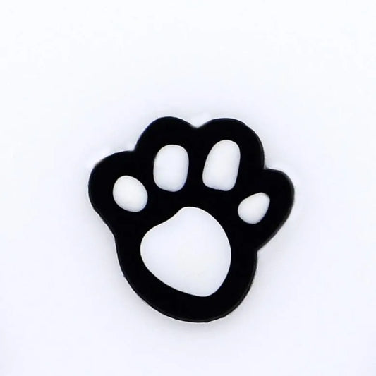 White On Black Shaped Puppy Paw Shoe Charm