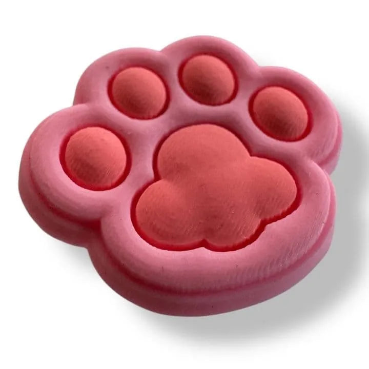 Paw Print Dark Pink On Pink Shoe Charm