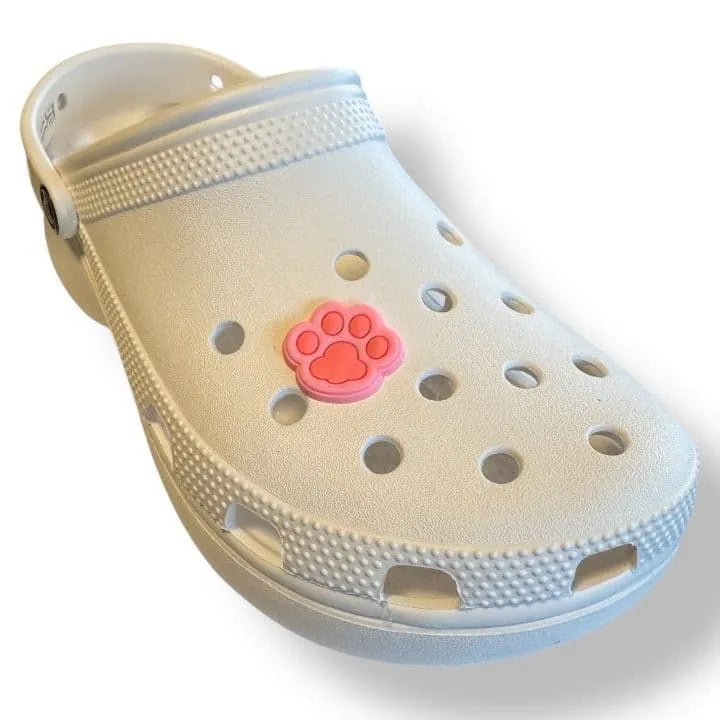 Paw Print Dark Pink On Pink Shoe Charm