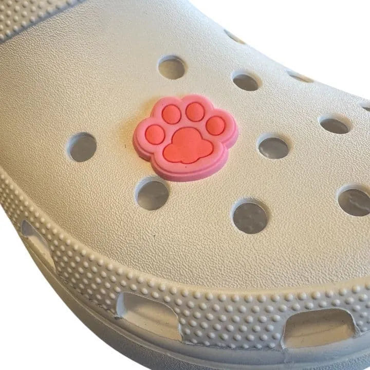 Paw Print Dark Pink On Pink Shoe Charm