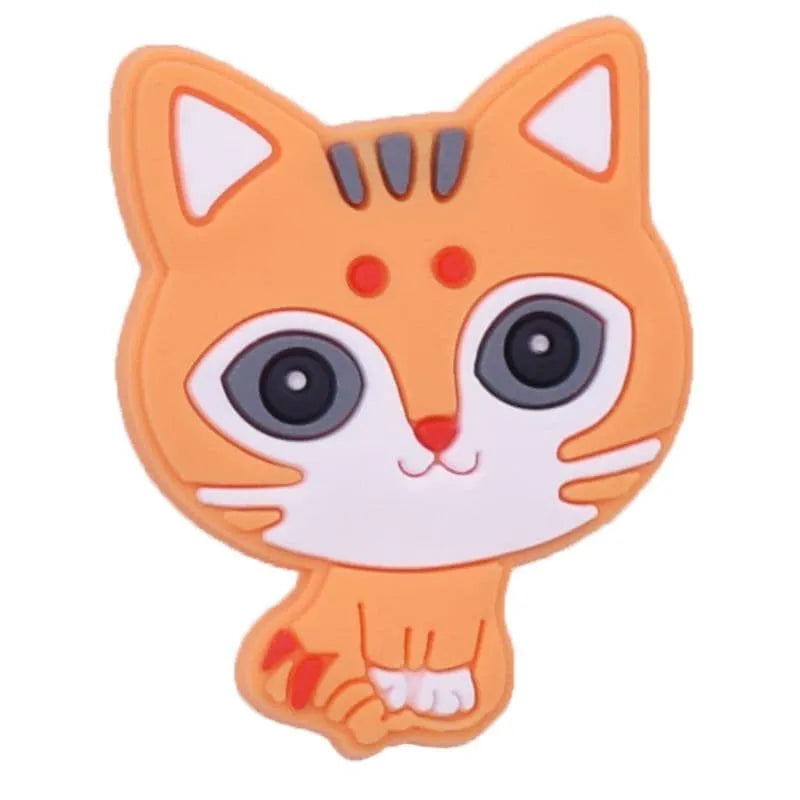 Kitten Face Light Orange Shoe Charm