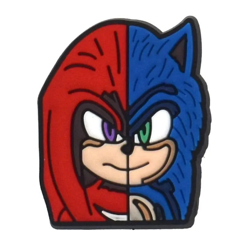 Sonic Red And Blue Crossover Shoe Charm