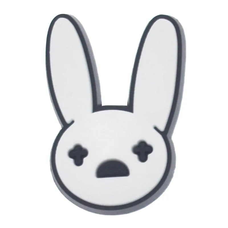 White Bunny Face From Bad Bunny Shoe Charm