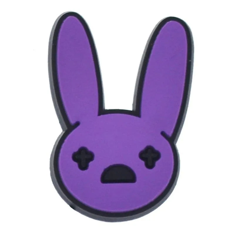 Purple Bunny Face From Bad Bunny Shoe Charm