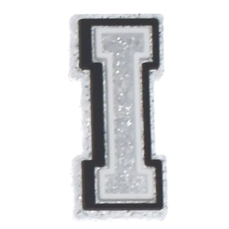 Shoe charm - A-Z LETTERS, Speckled Silver with Black frame