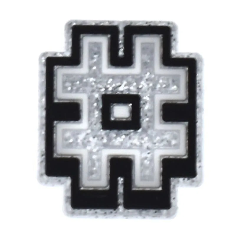 Shoe charm -NUMBERS, Speckled Silver with Black Frame