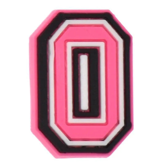 Shoe charm -NUMBERS, Pink with Black Frame