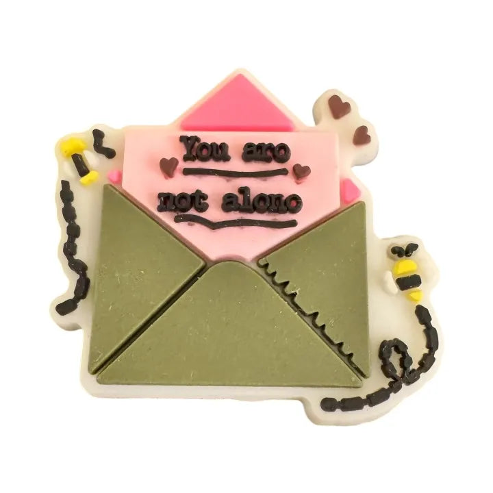 You Are Not Alone Note In Envelope Shoe Charm