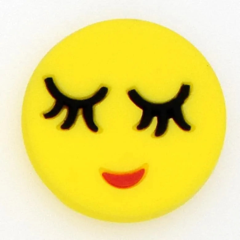 Emoji Closed Eyes Blush Shoe Charm