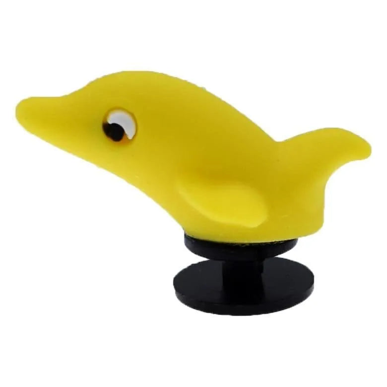 3D Dolphin jumps yellow shoe charm