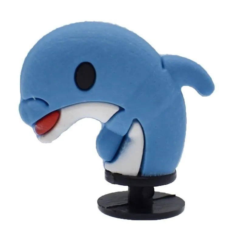 3D Dolphin smiles blue shoe charm