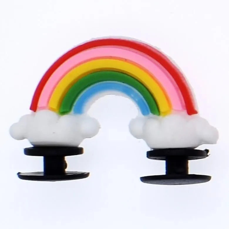 3D Rainbow clouds shoe charm