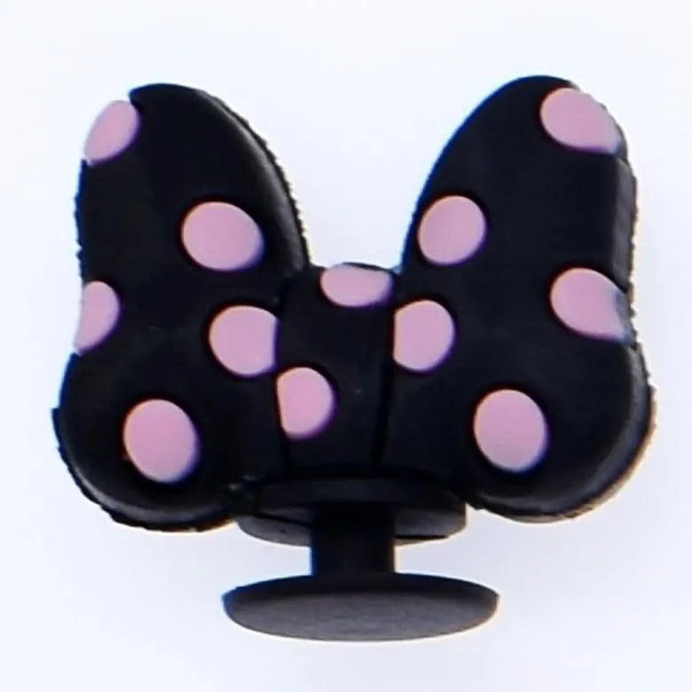3D Black Bow shoe charm