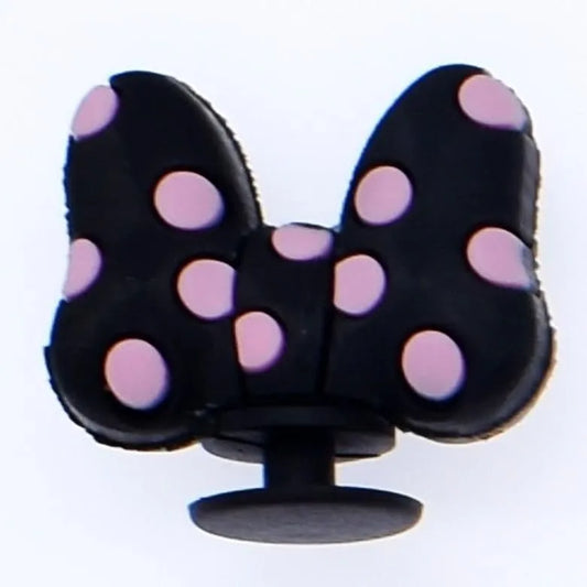 3D Black Bow shoe charm