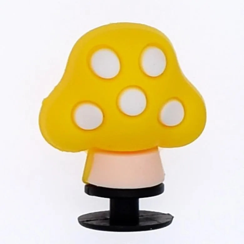 3D Mushroom yellow/white spots shoe charm
