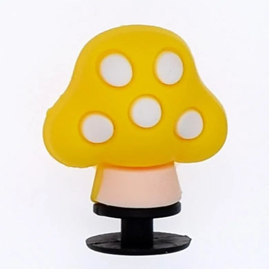 3D Mushroom yellow/white spots shoe charm