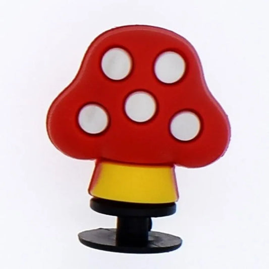 3D Mushroom red/white spots shoe charm