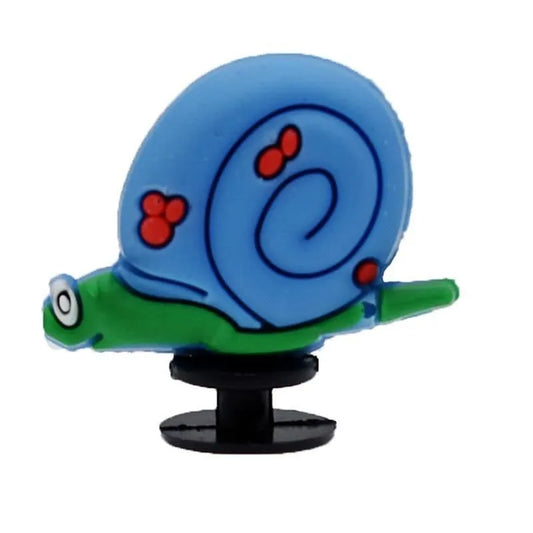 3D Blue snail shoe charm