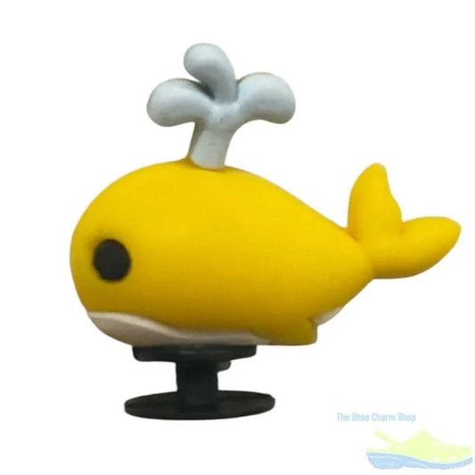 3D Yellow Whale shoe charm