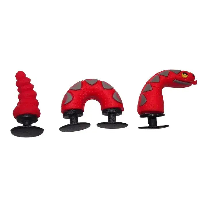 3D Red Snake 3 piece set stand shoe charm