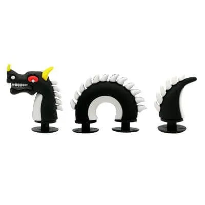 3D Black Dragon 3 piece stand up set shoe charm