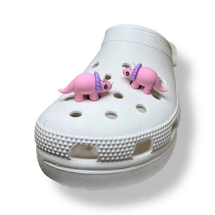 3D Pink Stegosaurus Dinosaur Shoe Charm