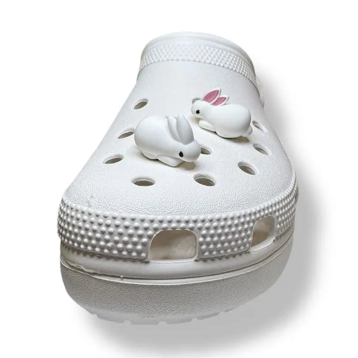 3D White Rabbit Shoe Charm