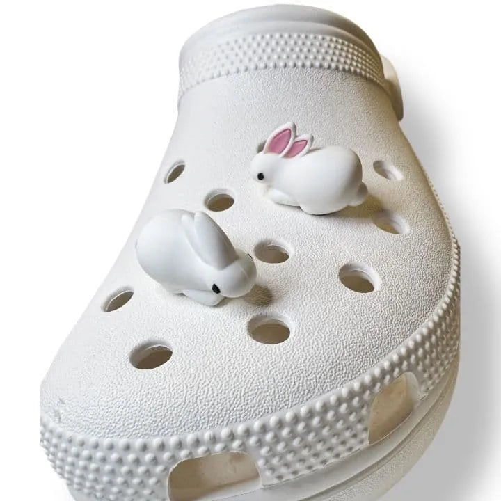 3D White Rabbit Shoe Charm