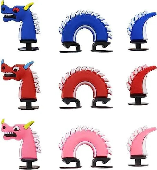 3D 3 Dragons assorted colours shoe charm