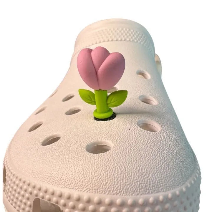 3D Pink flower shoe charm