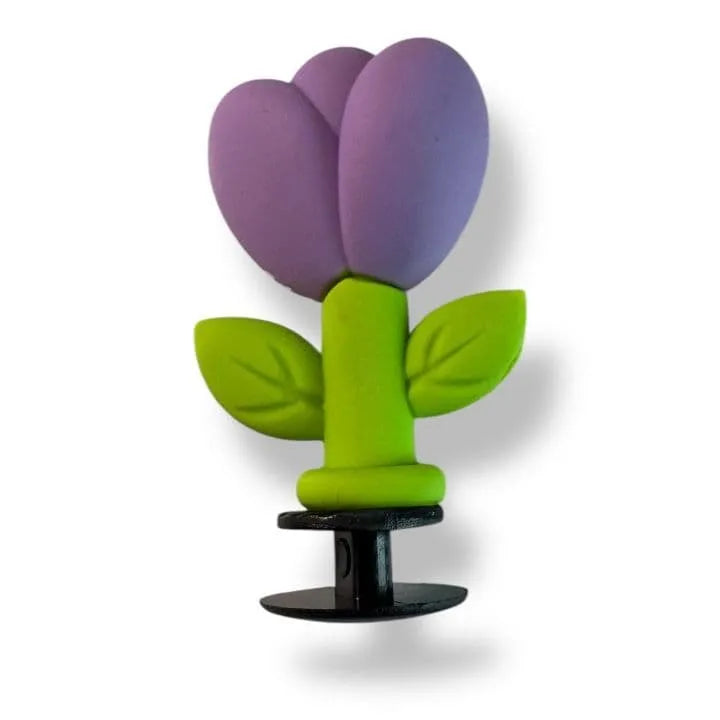3D Purple flower shoe charm