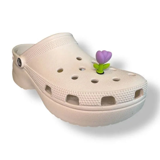 3D Purple flower shoe charm