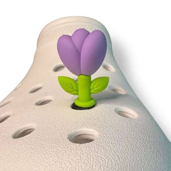 3D Purple flower shoe charm
