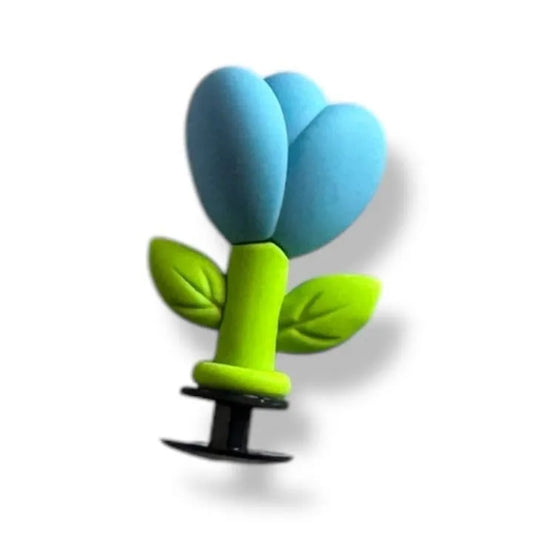 3D Blue flower shoe charm