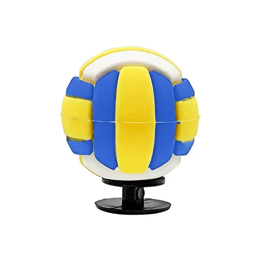 3D Football blue/white/yellow shoe charm