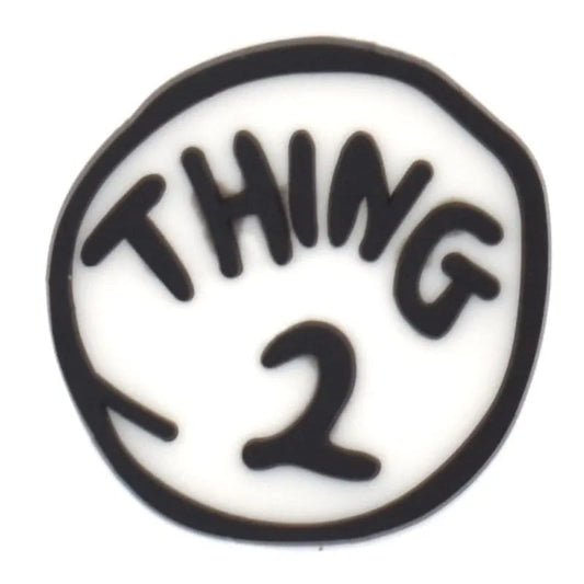 Thing 2 Here'S The Thing Badge Logo Sign Snoopy Shoe Charm