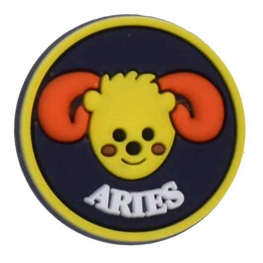 Aries Round Badge Sign Logo Astrology Shoe Charm
