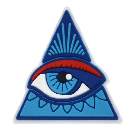 Triangle Blue/Blue Evil Eye Shoe Charm