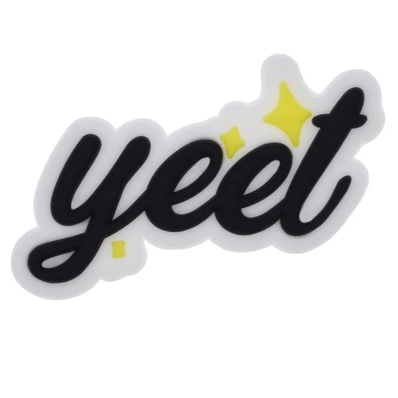 Yeet Black On White Shoe Charm