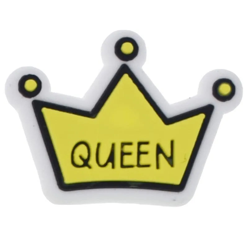 Queen Yellow Crown Shoe Charm