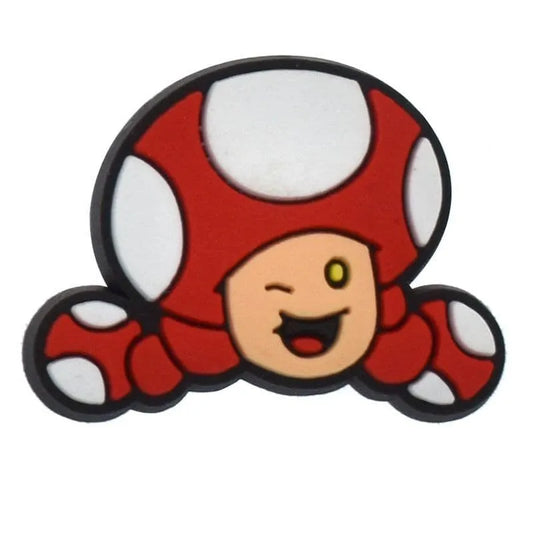 Toad, The Humanoid Mushroom White Spots Super Mario Shoe Charm