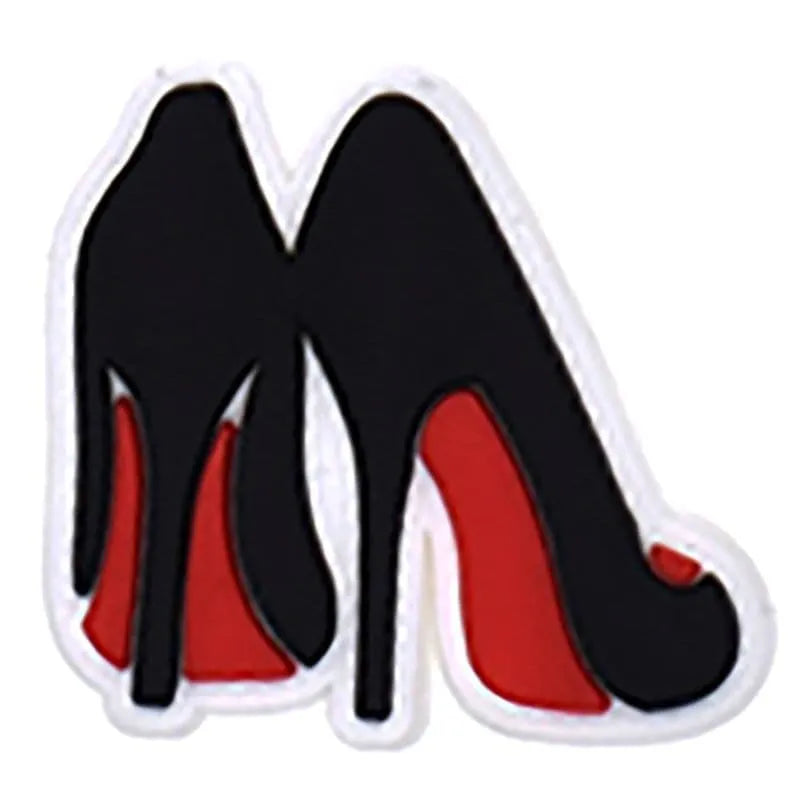 Black High Heel With Red Sole Shoe Charm