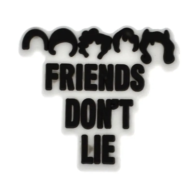 Friends Don'T Lie Hairstyle Images Sign Logo Stranger Things Shoe Charm