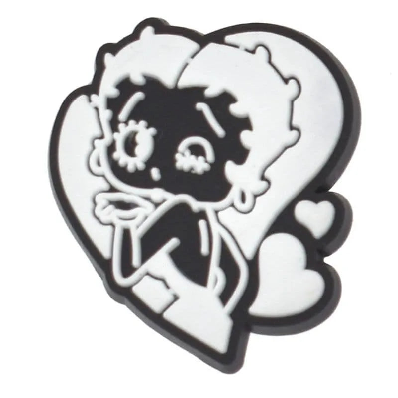 Betty Heart Silhouette White Betty Boop Shoe Charm