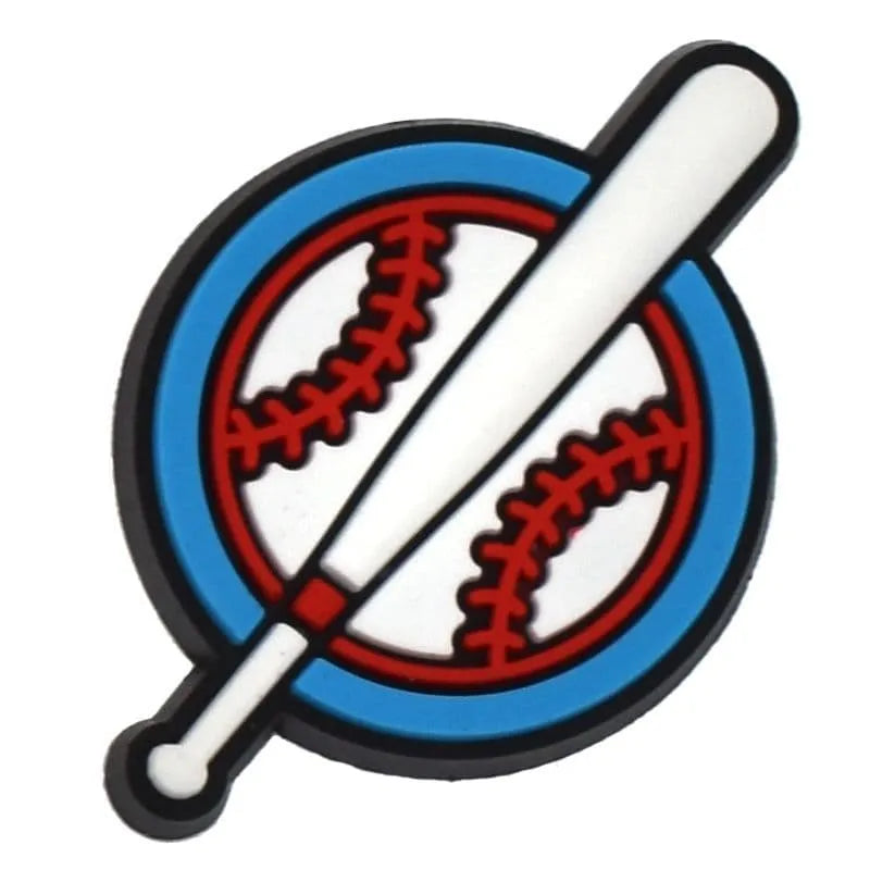 Baseball Bat And Ball Badge Logo Shoe Charm