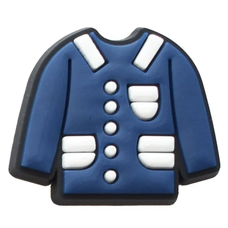 Blue Button Jacket Shoe Charm