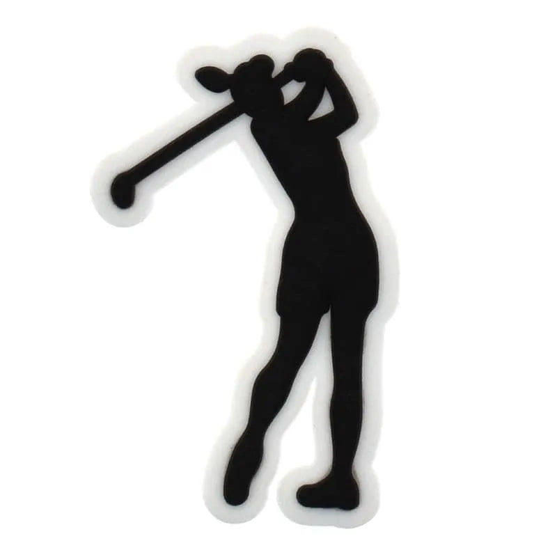 Lady Tee Off Silhouette Golf Shoe Charm