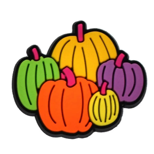 Assorted Coloured Pumpkins Shoe Charm