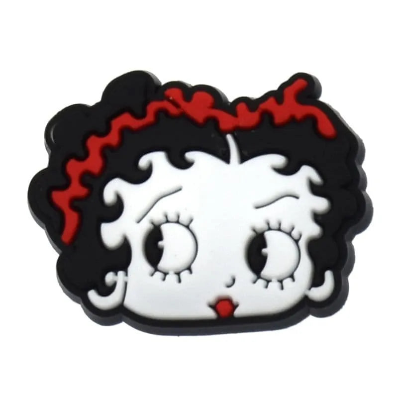 Betty'S Face With Red Ribbon Betty Boop Shoe Charm
