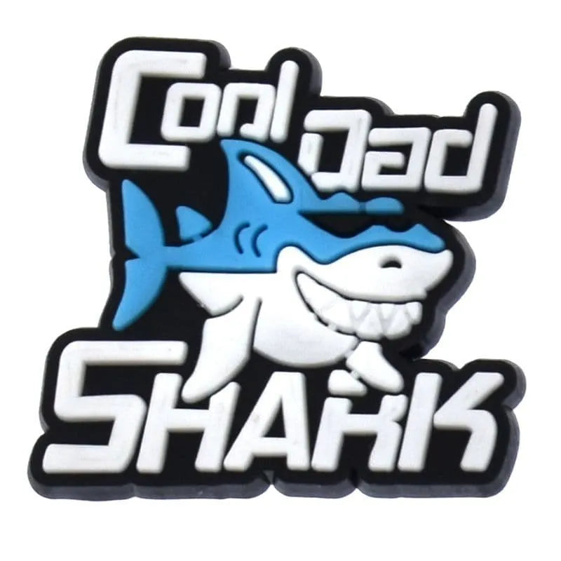 Cool Dad Shark Badge Logo Sharks Shoe Charm